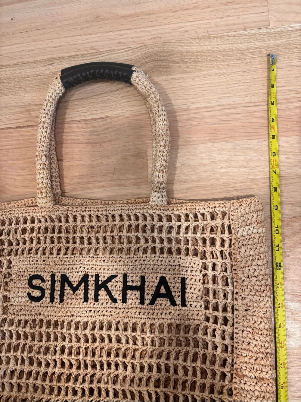 Jonathan Simkhai Raffia Tote Neutral - Picture 6 of 6
